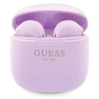 Guess GUTWST26PSU TWS Bluetooth austiņas + dokstacija - violetas Classic EST logotips