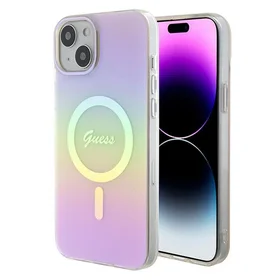 Guess GUHMP15MHITSP iPhone 15 Plus 6.7" rozā/rozā cietais apvalks IML Iridescent MagSafe