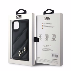Karl Lagerfeld Diagonal Quilted Script чехол для iPhone 11 / Xr - чёрный
