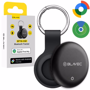 Melns Blavec BTG-02 Bluetooth priekšmetu izsekotājs ar atslēgu gredzenu Apple un Android ierīcēm (BTBTG02-B)