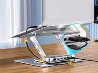 Regulējams portatīvā datora statīvs + USB-C HDMI centrmezgls Unitek D1109B01 PD 100W