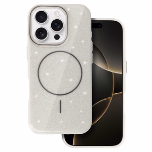 Magnētiskais Īpaši Plāns Spīdīgs viedtālruņa apvalks Iphone 15 Pro sudraba