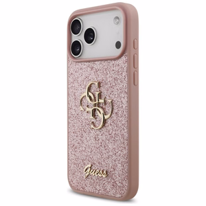 Guess Fixed Glitter Big 4G maciņš iPhone 18 Pro Max / 17 Pro Max, rozā