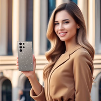 Kristāla mirdzošs viedtālruņa apvalks Samsung Galaxy S24 Ultra sudraba