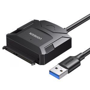 Ugreen CR108 2.5'' / 3.5'' cietā diska adaptera kabelis (USB-A 3.0 - SATA) - melns