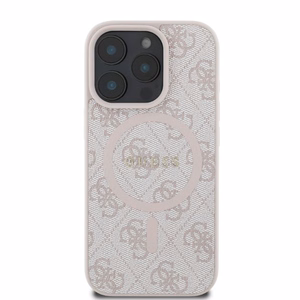 Guess 4G Gredzena klasiskā logotipa MagSafe iPhone 16 Pro viedtālruņa apvalks - rozā