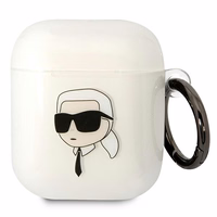 Karl Lagerfeld KLA2HNIKTCT AirPods 1/2 apvalks caurspīdīgs Karl`s Head