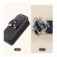 Dudao K11 Max 30000mAh portatīvais lādētājs ar iebūvētiem kabeļiem - melna