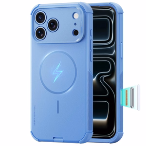 ESR Cyber Tough MagSafe maciņš, paredzēts iPhone 18 Pro Max / 17 Pro Max, gaiši zils