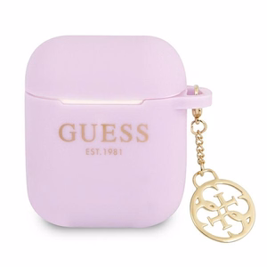 Guess GUA2LSC4EU AirPods 1/2 чехол фиолетовый/фиолетовый Silicone Charm 4G Collection