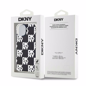 DKNY IML rūtainais mono raksts viedtālruņa apvalks iPhone 15 / 14 / 13 - melns