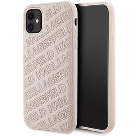 Karl Lagerfeld Quilted K Pattern viedtālruņa apvalks iPhone 11 / Xr - rozā