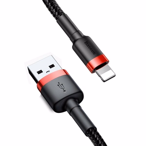 Baseus Cafule USB Lightning kabelis 1,5A 2m (melns+sarkans)