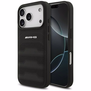 AMG Leather Debossed Lines Logo Чехол для iPhone 17 Pro - чёрный