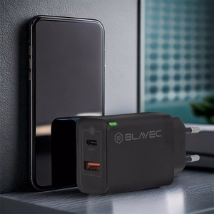 Blavec sienas lādētājs BC-5 GaN - USB + Type C - PD QC 45W 3A (TCBC5G-UCB453A) melns