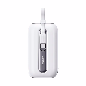 Joyroom mini portatīvais lādētājs 10000mAh Colorful Series 22.5W ar 2 iebūvētiem USB C un Lightning kabeļiem rozā (JR-L012)