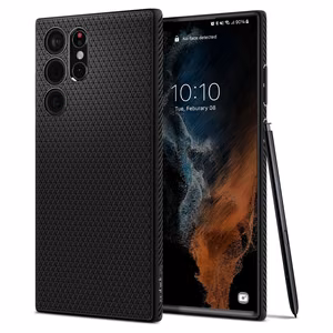 Spigen Liquid Air viedtālruņa apvalks Samsung Galaxy S22 Ultra - Matēts melns