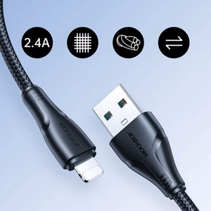 Joyroom Surpass Series A11 USB-A / Lightning 2.4A kabelis 1.2 m - melns
