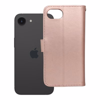 MEZZO Book apvalks viedtālrunim IPHONE 16e (SE 4 2025) - lācis rozā zelta
