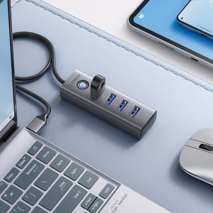 Hub Orico PDD4U-U3 4x USB-A 3.0 - pelēks