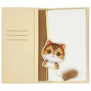 NIMMY komplekts 2in1 piezīmju grāmatiņa + pildspalva BIG EYED PET 2.0 Kaķis haki