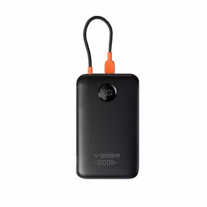 Внешний аккумулятор Veger 10000 mAh со встроенным кабелем USB-C QC3.0 PD 2A 22,5W K1C W1189 чёрный