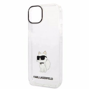 Karl Lagerfeld Ikonik Choupette viedtālruņa apvalks iPhone 14 Plus - caurspīdīgs