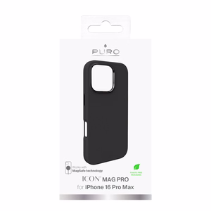 Puro Icon Mag Pro MagSafe Silikona Viedtālruņa Apvalks iPhone 16 Pro Max - Melns
