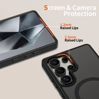 Tech-Protect MagMat MagSafe viedtālruņa apvalks Samsung Galaxy S25 Ultra - caurspīdīgs melns