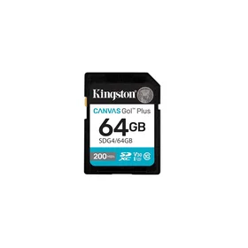 Kingston memory card 64GB SDXC Canvas Go Plus Gen4 200MB/s C10 UHS-I U3 V30
