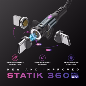 STATIK Statik 360 Pro kabelis 2.0 USB-C; 1 m, melns