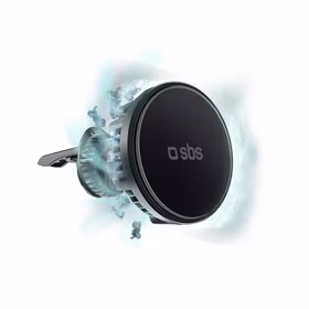 Viedtālruņa turētājs ar indukcijas lādētāju SBS TESUPFANWIR15W 15W, stiprināms pie ventilācijas atveres, ar dzesēšanu – melns