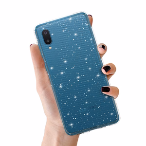 Sudraba krāsas Kristālais spīdīgais viedtālruņa apvalks Samsung Galaxy A02