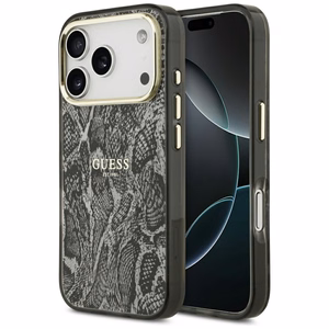 Guess Pitona raksta magnētiskais apvalks iPhone 17 Pro - melns