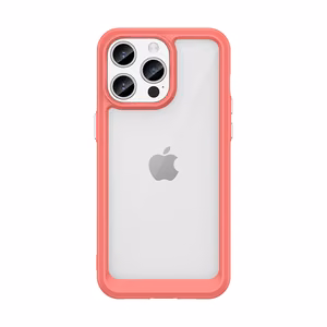 Pastiprināts apvalks ar elastīgu rāmi iPhone 15 Pro Outer Space - sarkans
