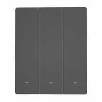 Viedais WiFi sienas slēdzis SONOFF M5-3C-80 (3 kanāli, rāmim, grafīts)