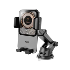 Dudao F19 skavas tipa automašīnas turētājs ar 15W indukcijas lādētāju - melns