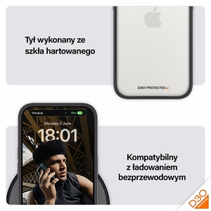 PanzerGlass ClearCase viedtālruņa apvalks iPhone 15 Pro – militārā līmeņa sertificēts, caurspīdīgs un melns