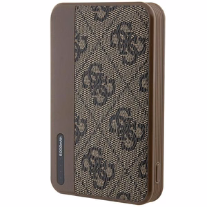 Guess внешний аккумулятор 15W GUPB5LP4GEGW 5000mAh коричневый/коричневый 4G Leather Metal Logo