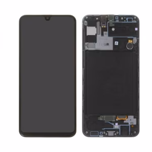 LCD Displejs Saderīgs ar Samsung A307 A30s Melns ar Frame HQ