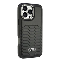 Audi Sintētiskās ādas Magnētiskais iPhone 16 Pro Max 6.9" melns/melns cietais apvalks AU-TPUPCMIP16PM-GT/D3-BK