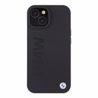 BMW BMHMP15SSLLBK iPhone 15 6.1" melns/melns Magsafe cietais apvalks Signature Logo Imprint