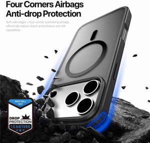 DUX DUCIS apvalks YIND saderīgs ar MagSafe, paredzēts IPHONE 17 PRO MAX, melns