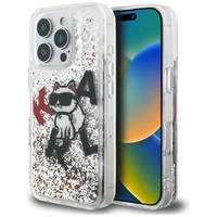 Karl Lagerfeld Liquid Glitter Choupette Logo macins iPhone 16 Pro - caurspidigs