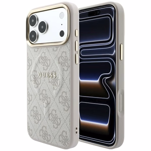 Guess Embossed 4G Classic MagSafe maciņš modelim iPhone 17 Pro Max / 18 Pro Max – krāsa: rozā