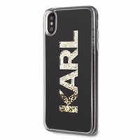 Karl Lagerfeld KLHCI65KAGBK iPhone Xs Max melns Karl logo Glitter