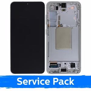 LCD ekrāns paredzēts Samsung S921 S24 ar rāmi / Marble Grey / (Service Pack)