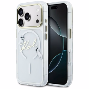 Karl Lagerfeld IML Choupettes Karl Script Logo MagSafe Maciņš for iPhone 17 Pro - Clear