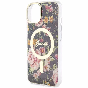Guess GUHMP14MHCFWSK iPhone 14 Plus 6.7" melns/melns cietais apvalks Zieds Magnētiskais