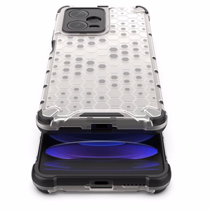 Honeycomb viedtālruņa apvalks Xiaomi Redmi Note 12 Pro+ bruņu hibrīda apvalks melns